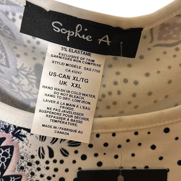 Sophie A.,Blouse,women XL. White,floral,lagenlook,office,cottagecore,travel,NWT, - Picture 4 of 14